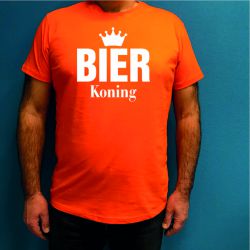Oranje T-Shirt "BIER Koning"-m